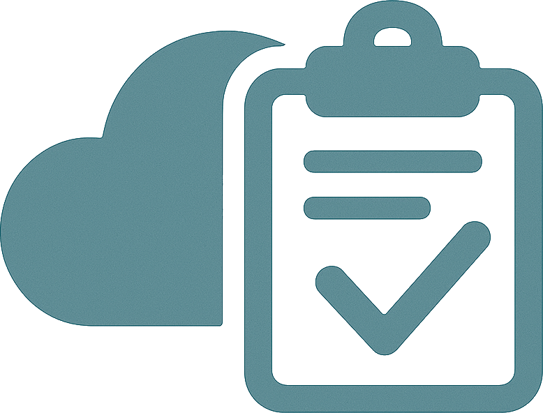 Icon with cloud and checklist